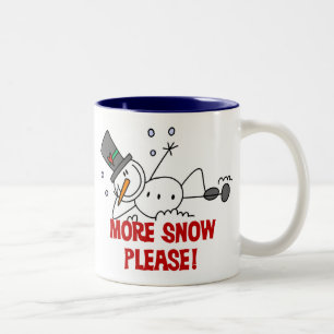 Snowman More Snow Please Two-Tone Coffee Mug