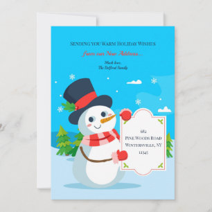 Snowman Moving Holiday Greeting Card