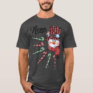 Snowman Nene Candy Cane Red Plaid Christmas Gifts T-Shirt