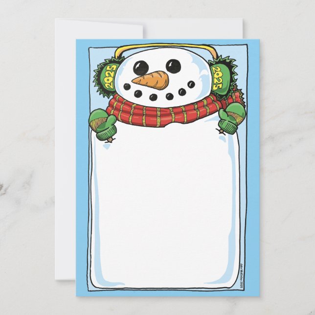 Snowman New Year's Resolution card (Front)