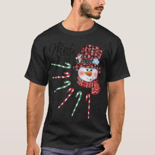 Snowman Nini Candy Cane Red Plaid Christmas Gifts  T-Shirt