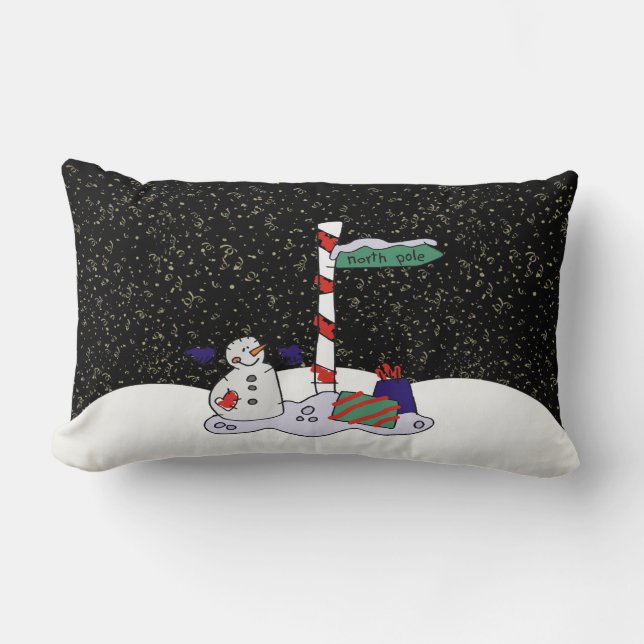 Snowman & North Pole - Lumbar Cushion (Front)