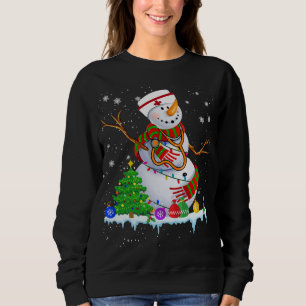 Snowman Nurse Christmas Lights Xmas Tree Snowman N Sweatshirt