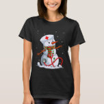 Snowman Nurse Christmas Stethoscope Nursing Scrub  T-Shirt<br><div class="desc">Snowman Nurse Christmas Stethoscope Nursing Scrub Tops Xmas</div>