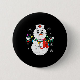 Snowman Nurse Christmas Stethoscope Xmas Scrub Top 6 Cm Round Badge