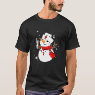 Snowman Nurse Christmas Winter Holiday In The Snow T-Shirt