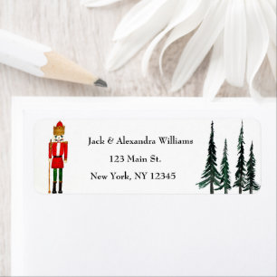 Snowman Nutcracker Christmas Return Address