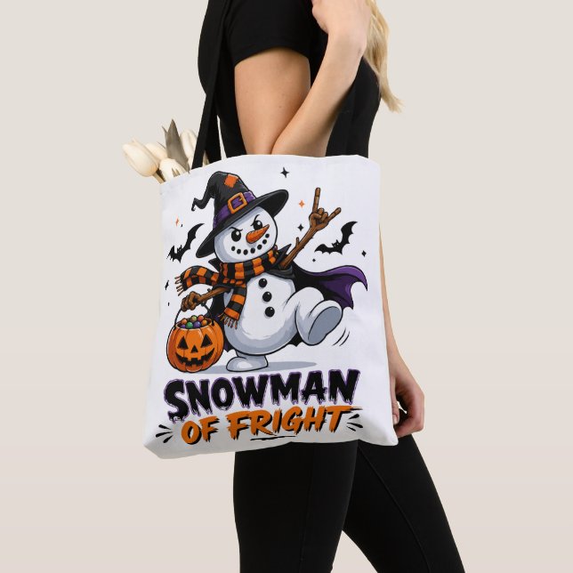 Snowman of Fright Halloween Tote Bag (Close Up)