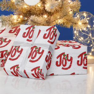 Snowman On Polka Dot Joy   Wrapping Paper