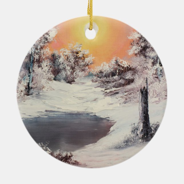 Snowman online ceramic tree decoration (Back)