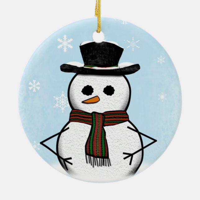 Snowman Ornament (double sided) (Back)