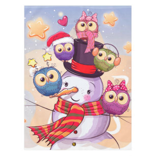 Snowman & Owls Tablecloth