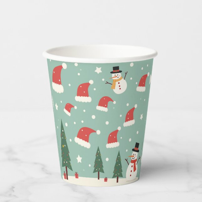 Snowman Paper Cup that's perfect for a holiday par (Front)