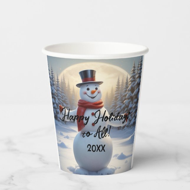 Snowman Paper Cups HAMbyWG  (Back)
