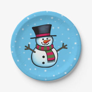 Snowman Paper Plate