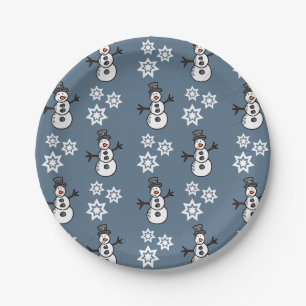 Snowman Paper Plate