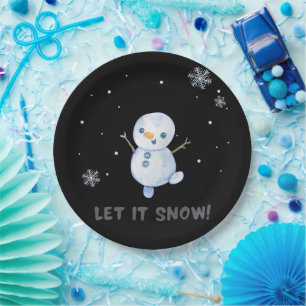 Snowman Paper Plate