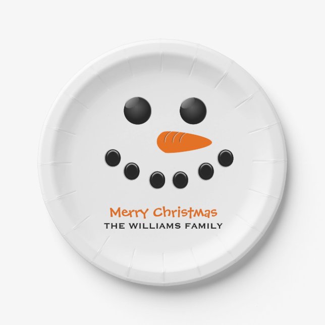 Snowman Paper Plate (Front)