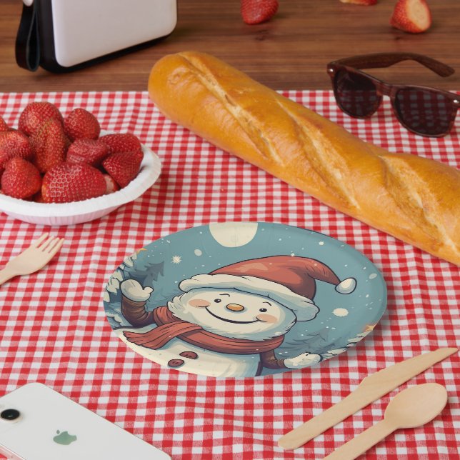 Snowman  paper plate (Picnic)