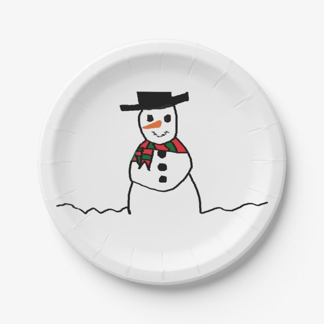 Snowman Paper Plate (Front)