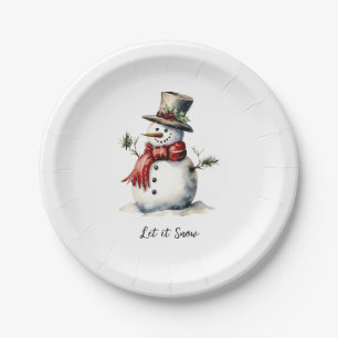 Snowman Paper Plate Editable