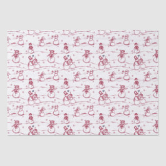 Snowman parade toile - red tissue paper