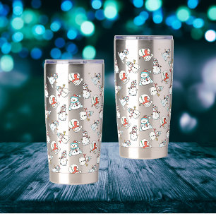 Snowman Pattern Kids Stainless Steel Insulated Tumbler