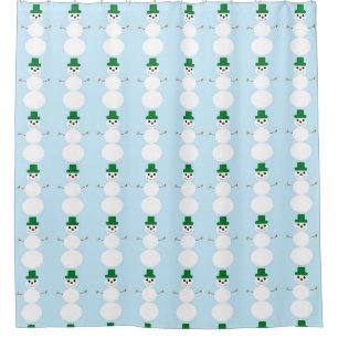 Snowman Pattern Shower Curtain