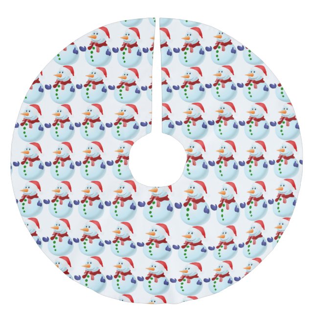 Snowman Pattern Tree Skirt (Front)