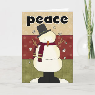 Snowman Peace Holiday  Greeting Cards