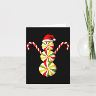 Snowman Peppermint Candies Merry Christmas Pajamas Card