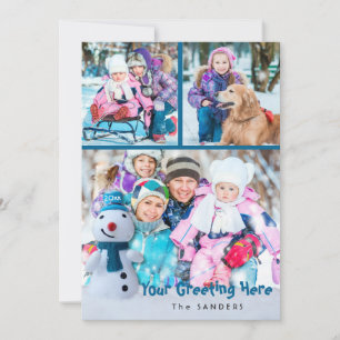 Snowman, Personal Greeting with Three Photos