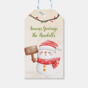 Snowman Personalise Gift Tags
