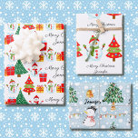 Snowman Personalise Name 3 Christmas Wrapping Paper Sheet<br><div class="desc">Personalise Name Snowman 3 Wrapping Paper Sheets</div>