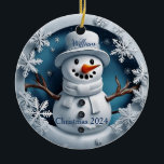 Snowman Personalised Christmas Ornament<br><div class="desc">Add a whimsical touch to your holiday decor with this charming personalised snowman ornament. Handcrafted with care, each snowman features a unique design, making it a delightful addition to any Christmas tree. Customise it with your family name or a special message for a truly personal touch. Crafted with love, this...</div>