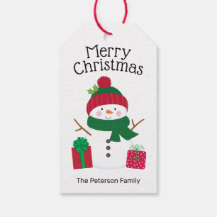 Snowman Personalised Gift Tags