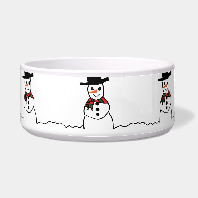 Snowman Pet Bowl (Front)