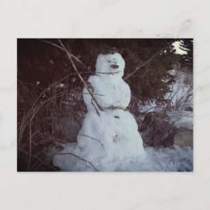 Snowman Photo  Postcard