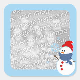 Snowman Photo Square Sticker