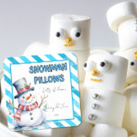 Snowman Pillows Christmas Gift Tag naughty elf<br><div class="desc">Snowman Pillows Christmas Gift Tag Add festive charm to your holiday gifts with this cute watercolour snowman sticker tag featuring the words “Snowman Pillows” on a snowy blue striped background. Perfect for Christmas Eve boxes, naughty Elf surprises, stocking fillers, or marshmallow and hot chocolate themed presents, this fun design brings...</div>
