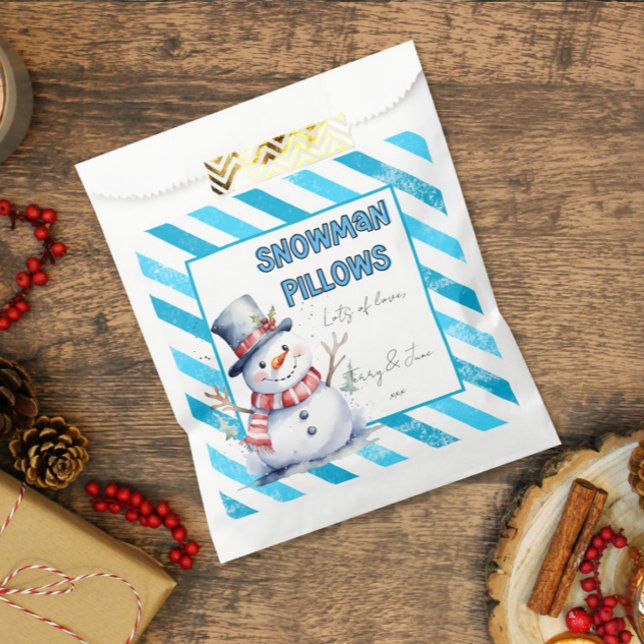Snowman Pillows Christmas treat naughty elf Favour Bags (Creator Uploaded)