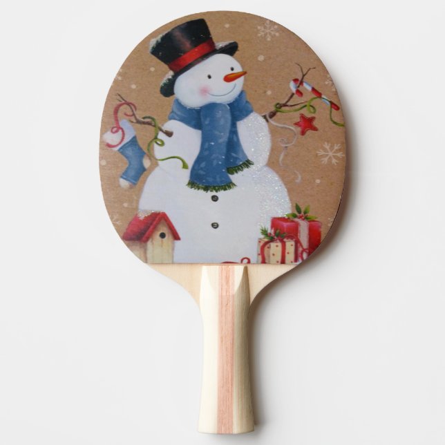 Snowman Ping Pong Paddle (Front)
