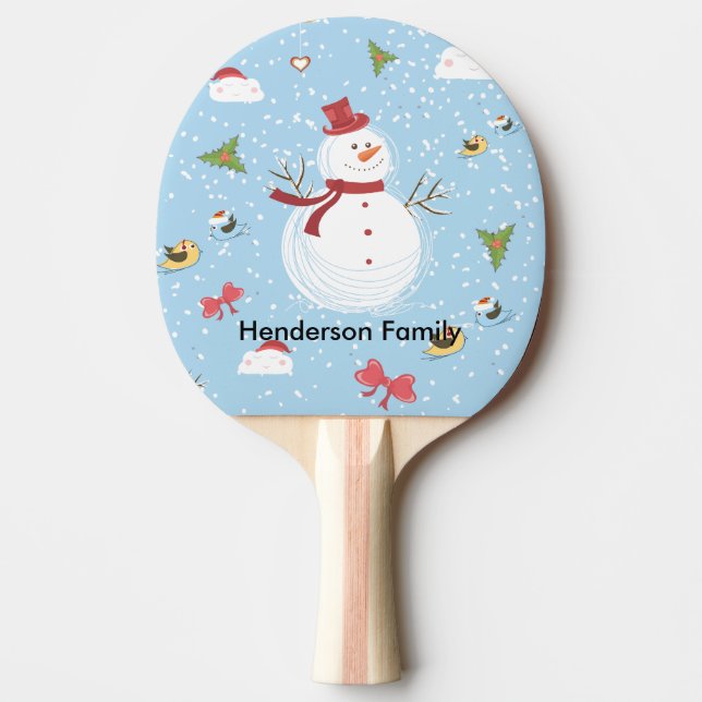 Snowman Ping Pong Paddle (Front)