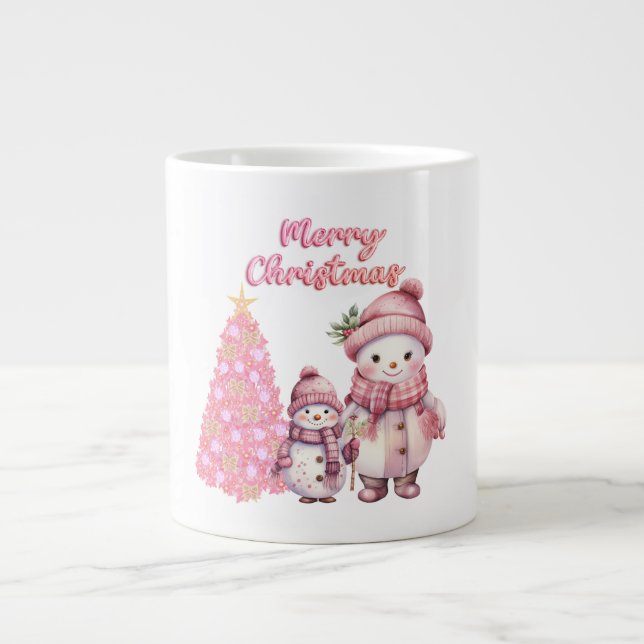 Snowman Pink Christmas Speciality Mug (Front)