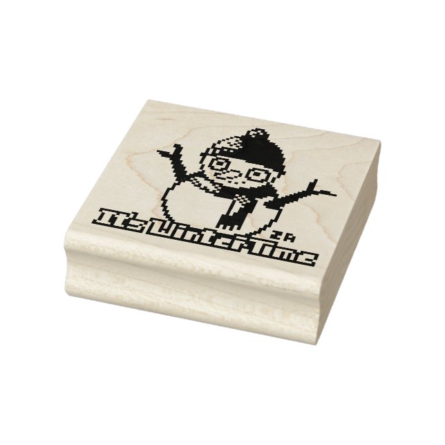 Snowman PixelArt Rubber Stamp (Stamp)