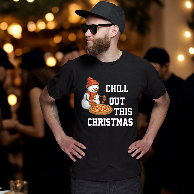 Snowman Pizza Christmas T-Shirt (Creator Uploaded)