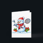Snowman Playing Badminton Christmas Sport Player L Card<br><div class="desc">Snowman Playing Badminton Christmas Sport Player Lover Kids</div>