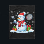 Snowman Playing Badminton Christmas Sport Player L Fleece Blanket<br><div class="desc">Snowman Playing Badminton Christmas Sport Player Lover Kids</div>