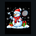 Snowman Playing Badminton Christmas Sport Player L Poster<br><div class="desc">Snowman Playing Badminton Christmas Sport Player Lover Kids</div>