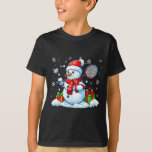 Snowman Playing Badminton Christmas Sport Player L T-Shirt<br><div class="desc">Snowman Playing Badminton Christmas Sport Player Lover Kids</div>